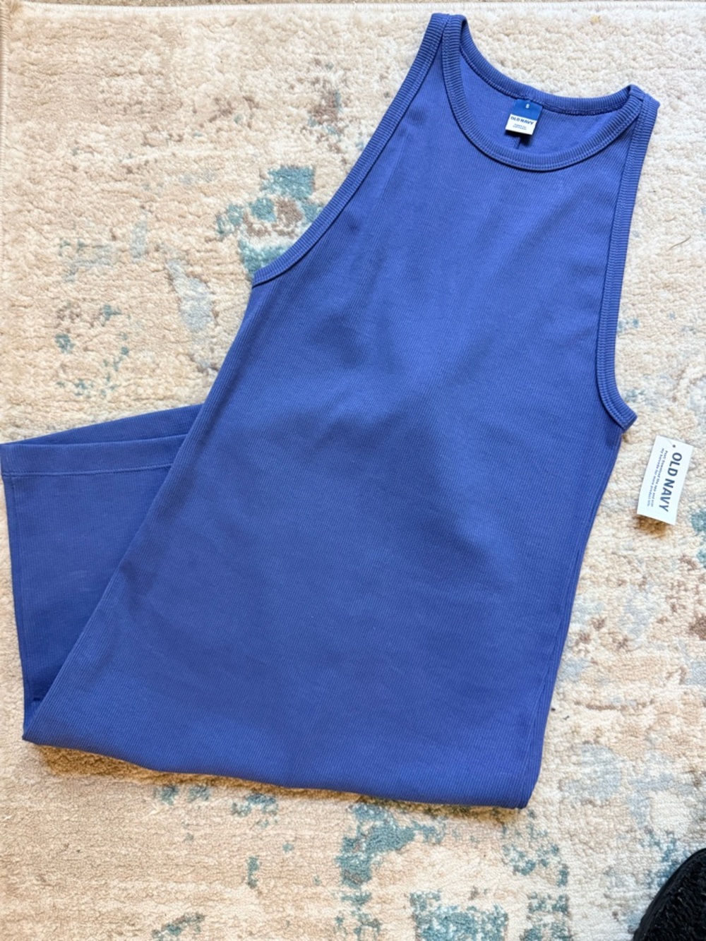 Old Navy Blue Ribbed Tank Dress